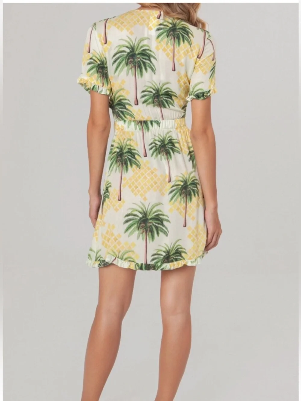 Agua Bendita Melanie Goa Dress Tropical Print size small Yellow Green - Picture 2 of 9